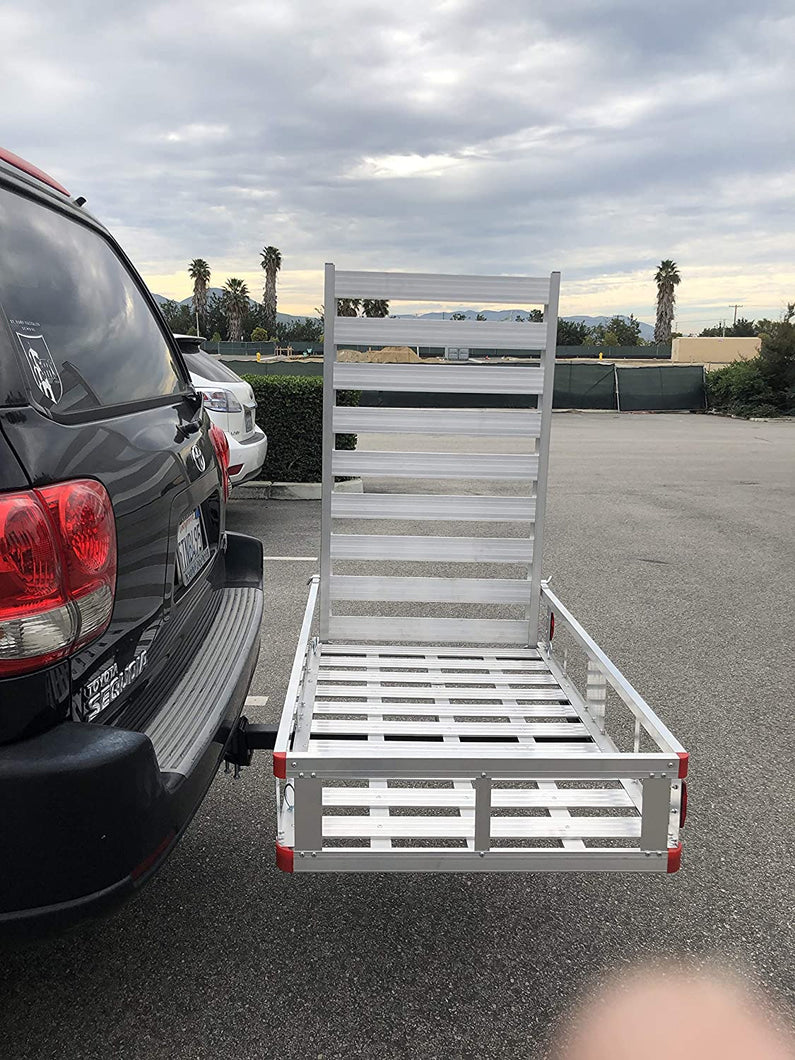 80779 Aluminum Hitch Mount Cargo Carrier with 47 Long Ramp, 1 Pack