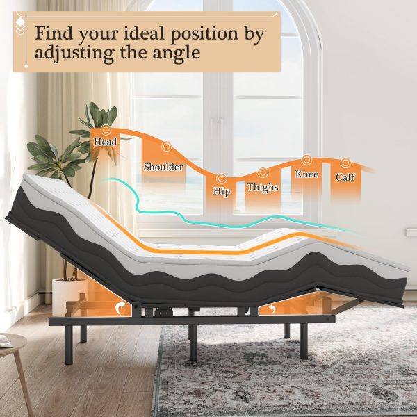Adjustable Bed Frame -Wireless Remote -Memory Function -Adjustable Bed Base -Head and Foot Lift Incline -Zero Gravity -Quiet Motorfor Lying Down, Reading, Watching TV,Fatigue,BackacheTwin