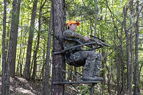 Summit Viper SD Climbing Treestand – Lightweight Aluminum, Foam Padded Seat, 300 lbs Capacity, Includes Safety Harness
