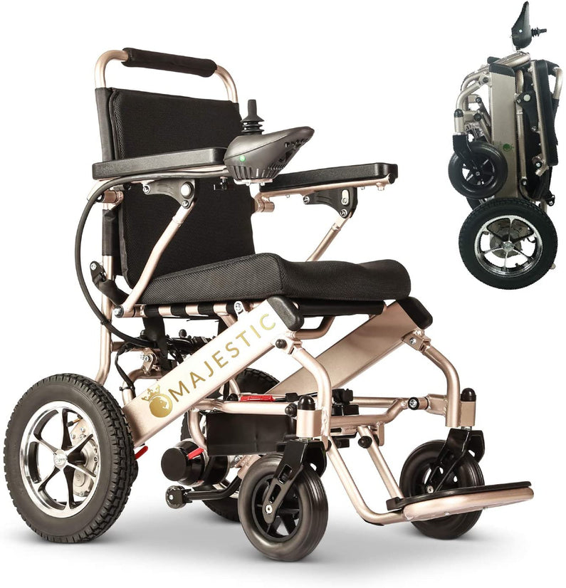 2020 New Folding Ultra Lightweight Electric Power Wheelchair, Silla de Ruedas Electrica, FDA Approved and Air Travel Allowed, Heavy Duty, Mobility Motorized, Portable Power (17.5′′ Seat Width)