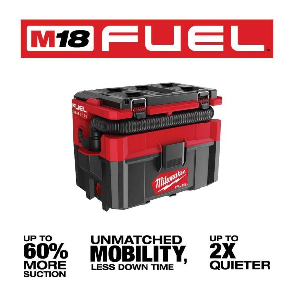 0970-20-48-11-1862 M18 FUEL PACKOUT 18-Volt Lithium-Ion Cordless 2.5 Gal. Wet/Dry Vacuum with (2) M18 HIGH OUTPUT 6.0 Ah Batteries
