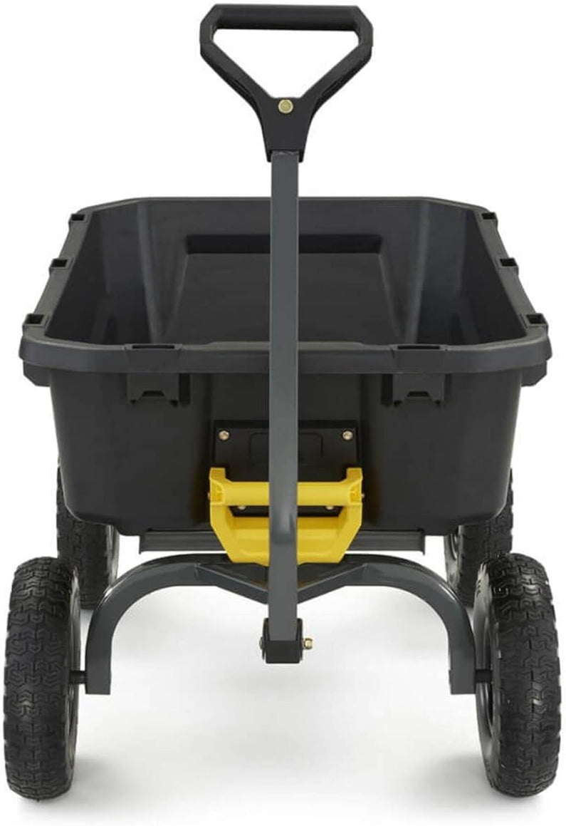7GCG-NF Heavy-Duty Poly Dump Garden Cart with No-Flat Tires, 7 Cubic Feet, 1200-Pound Capacity, Black, Amazon Exclusive