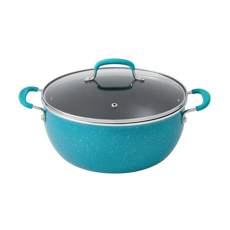 The Pioneer Woman Brilliant Blooms 38-Piece Cookware Set, Teal Complete Kitchen Solution with Floral Design