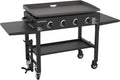 36" Gas Griddle Cooking Station 4 Burner Flat Top Gas Grill Propane Fueled Restaurant Grade Professional 36" Outdoor Griddle Station with Side Stands (1554)