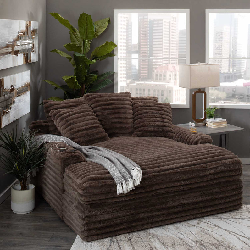 Nestle Chaise Lounge With Dual Cupholders And Charging Ports