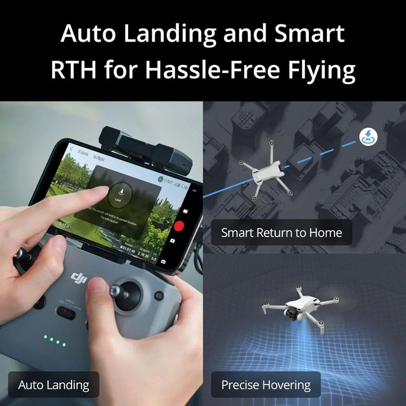 DJI Mini 3, Drones with Camera for Adults 4K, 38-min Flight Time, up to 32800ft (10km) Video Transmission, True Vertical Shooting, GPS Auto Return Integrated, Mini Drone with Camera for Beginners