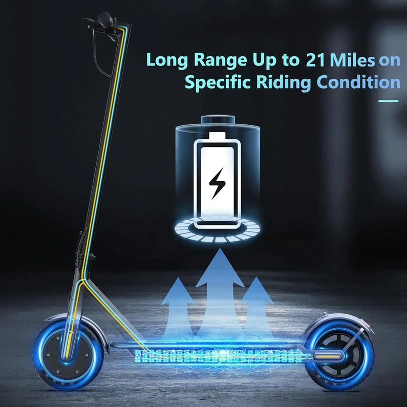 Electric Scooter, 350W/500W Powerful Motor, 8.5"/10" Solid Tires, 19/22Mph, 28/21/12 Miles Range,Dual Braking
