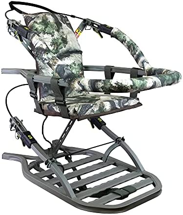 Summit Viper SD Climbing Treestand – Lightweight Aluminum, Foam Padded Seat, 300 lbs Capacity, Includes Safety Harness