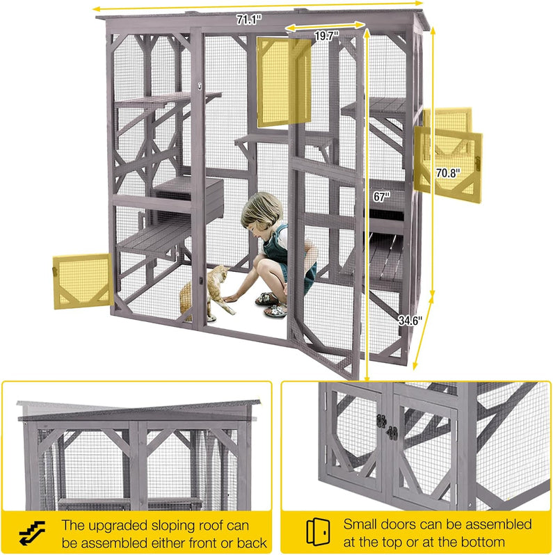 Catio Outdoor Cat Enclosure - Large Walk-In Kitty Cage