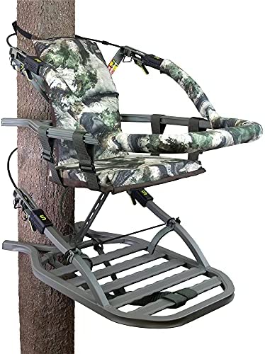 Summit Viper SD Climbing Treestand – Lightweight Aluminum, Foam Padded Seat, 300 lbs Capacity, Includes Safety Harness