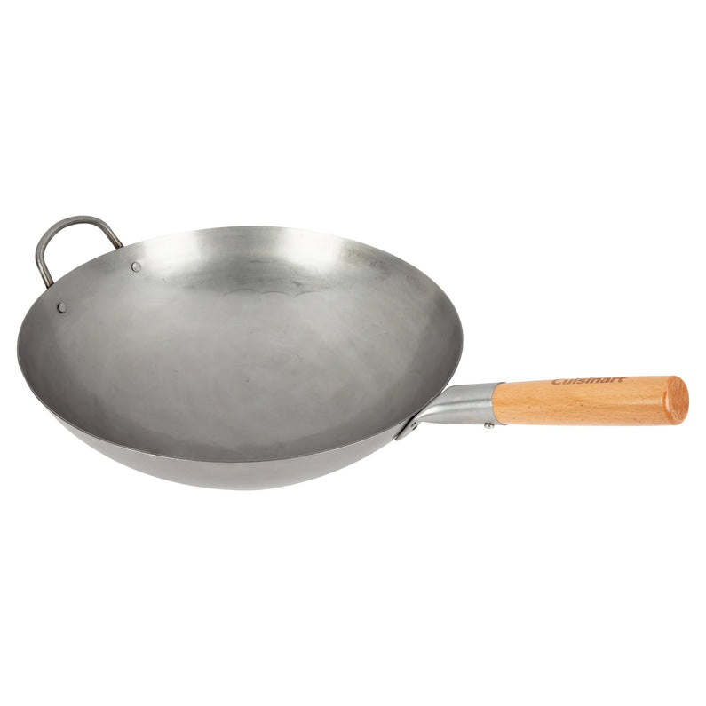 Cuisinart Outdoor Wok Station, 50,000 BTU Propane Outdoor Wok Burner w Prep Table, 14 Carbon Steel Wok for Stir Fry, Searing, BBQ Black