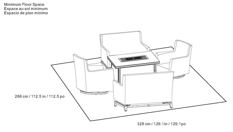 Agio 5-piece Fire Outdoor Seating Set