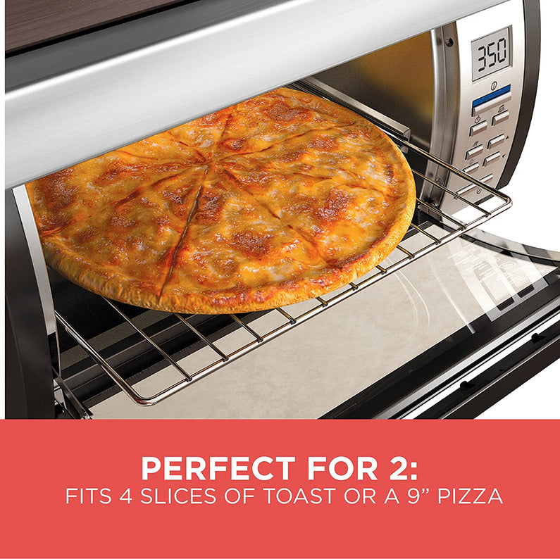 BLACK DECKER SpaceMaker Under Counter Toaster Oven, Digital Controls, Black/Stainless Steel, Fits 9 Pizza or 4 Slices