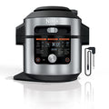 Ninja OL701 Foodi 14 in 1 SMART XL 8 Qt. Pressure Cooker Steam Fryer with SmartLid & Thermometer Auto Steam Release, that Air Fries, Proofs & More, 3 Layer Capacity, 5 Qt. Crisp Basket, Silver/Black