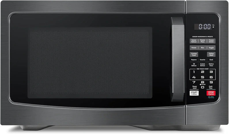 Air Fryer Combo 8-in-1 Countertop Microwave Oven, with Convection, Broil, Odor Removal Mode, 12.4" Position Memory Turntable, Child-Lock, 1.0 Cu.ft, Black Stainless Steel