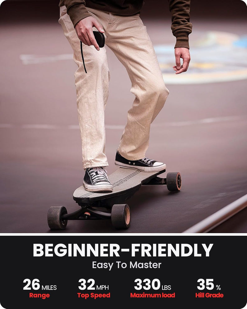 Caribou Electric Skateboard 32 MPH, 26 Mile Range, Dual 1000W Motors, Longboard for Adults & Teens, 6-Month Warranty