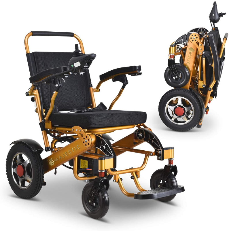 2020 New Folding Ultra Lightweight Electric Power Wheelchair, Silla de Ruedas Electrica, FDA Approved and Air Travel Allowed, Heavy Duty, Mobility Motorized, Portable Power (17.5′′ Seat Width)