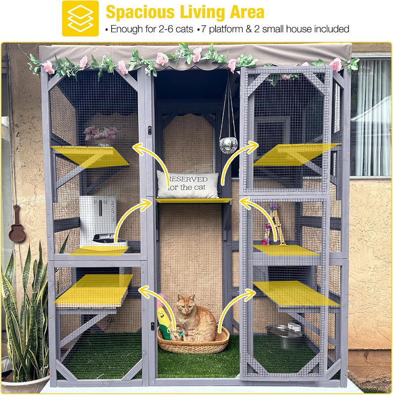 Catio Outdoor Cat Enclosure - Large Walk-In Kitty Cage
