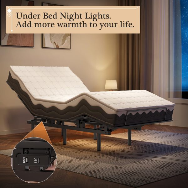 Adjustable Bed Frame -Wireless Remote -Memory Function -Adjustable Bed Base -Head and Foot Lift Incline -Zero Gravity -Quiet Motorfor Lying Down, Reading, Watching TV,Fatigue,BackacheTwin