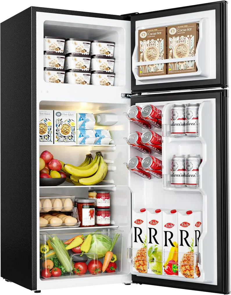 3.2 Cu.Ft Mini Fridge with Freezer 2-Door Compact Refrigerator for Bedroom, Dorm, Office or Apartment, Silver3.2 Cu.Ft Mini Fridge with Freezer 2-Door Compact Refrigerator for Bedroom, Dorm, Office or Apartment, Silver