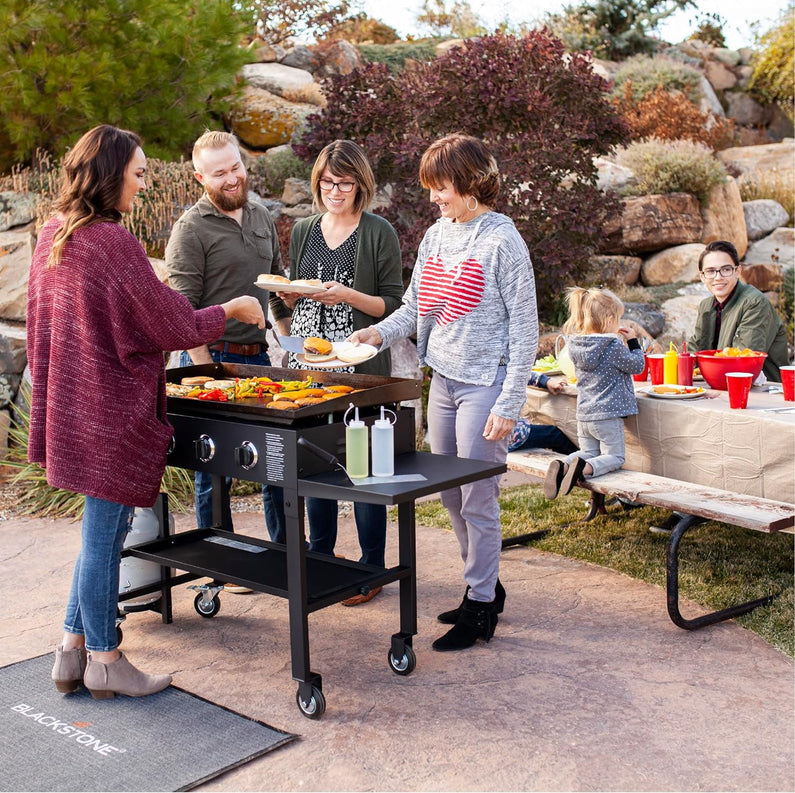 36" Gas Griddle Cooking Station 4 Burner Flat Top Gas Grill Propane Fueled Restaurant Grade Professional 36" Outdoor Griddle Station with Side Stands (1554)
