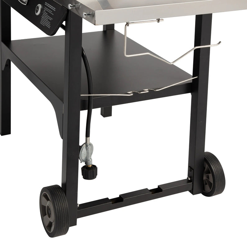 Cuisinart Outdoor Wok Station, 50,000 BTU Propane Outdoor Wok Burner w Prep Table, 14 Carbon Steel Wok for Stir Fry, Searing, BBQ Black