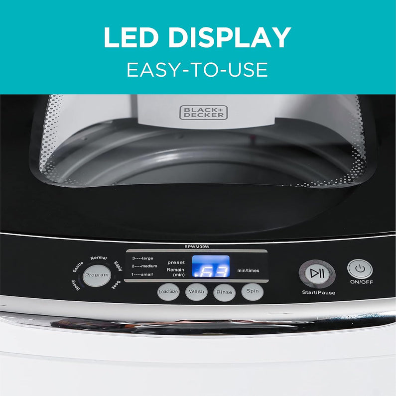 BLACK+DECKER 0.9 Cu. Ft. Portable Washing Machine - 5 Wash Cycles