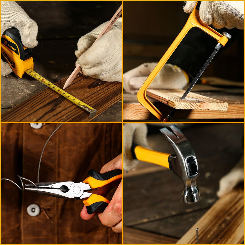 Tool Kit Box Drill Set: DEKOPRO Home Mechanic Toolbox with 12V Power Cordless Drill