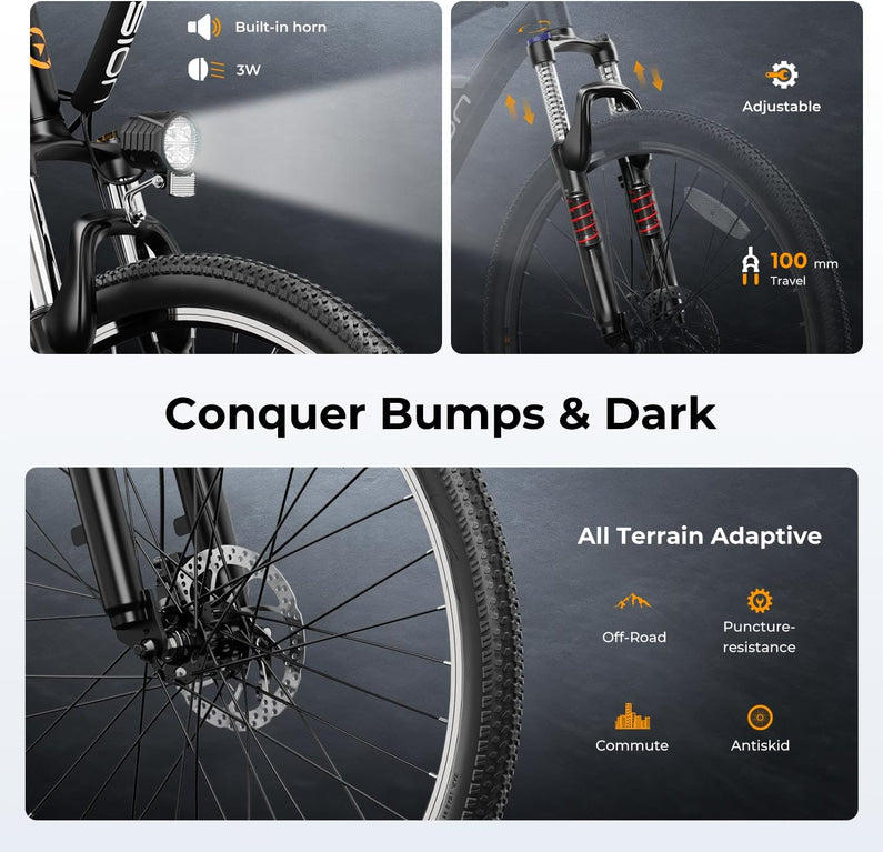 Eb5 Electric Bike 500W Motor 40Miles 20Mph