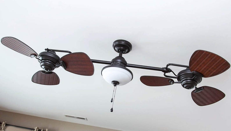 Harbor Breeze Twin Breeze II 74" Outdoor Ceiling Fan, Bronze