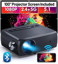 Mini Bluetooth Projector, CLOKOWE 9600L 1080P HD 5G WiFi Projector, Support 4K & Zoom, Portable Movie Projector with Dolby Audio