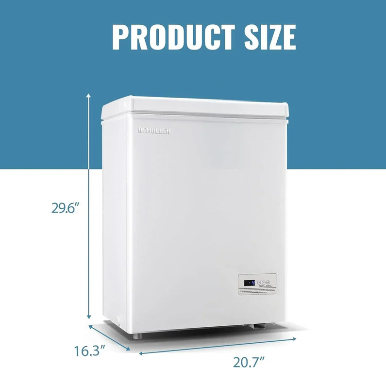 Chest Freezer 5.0Cubic Feet Deep Freezer Freestanding Freezers with 2 Removable Stainless Steel Basket, Mini Freezer Top Open Door Compact Freezer with Electronic Control 41℉ to -15℉BLACK