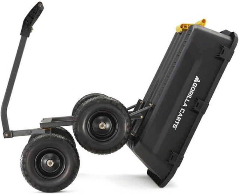 7GCG-NF Heavy-Duty Poly Dump Garden Cart with No-Flat Tires, 7 Cubic Feet, 1200-Pound Capacity, Black, Amazon Exclusive