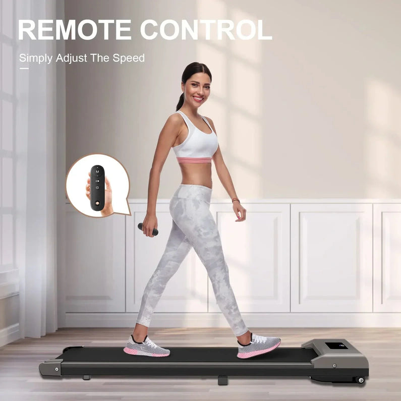 Bigzzia Walking Pad Under Desk Treadmill, Treadmills with Remote Control & LCD Display for Home Office, 265 lbs Max Weight, Pink