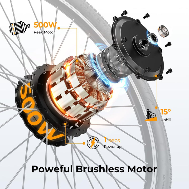Eb5 Electric Bike 500W Motor 40Miles 20Mph
