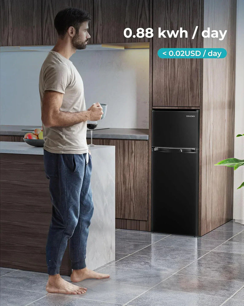 3.2 Cu.Ft Mini Fridge with Freezer 2-Door Compact Refrigerator for Bedroom, Dorm, Office or Apartment, Silver3.2 Cu.Ft Mini Fridge with Freezer 2-Door Compact Refrigerator for Bedroom, Dorm, Office or Apartment, Silver