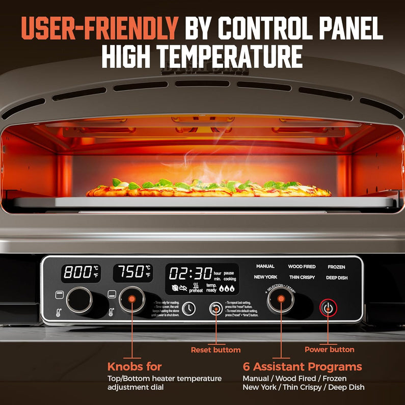 BIG HORN 14" Electric Pizza Oven, Countertop, Stainless Steel