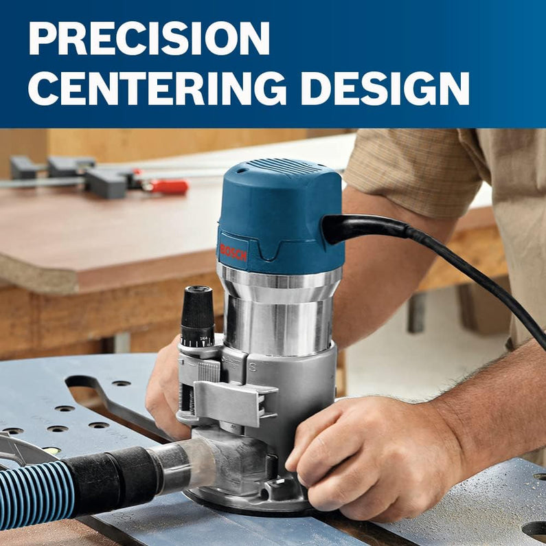 BOSCH 1617EVSPK Wood 12 Amp Router Tool Combo Kit 2.25 Horsepower Plunge Router & Fixed Base with a Variable Speed