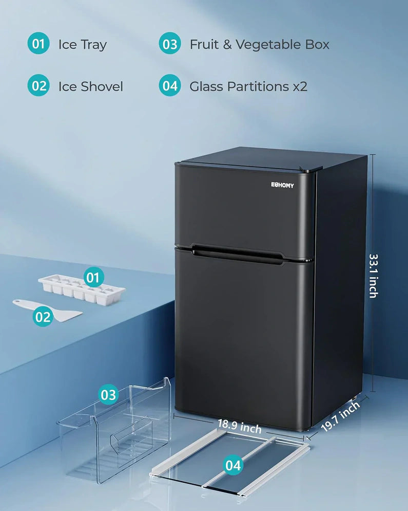 3.2 Cu.Ft Mini Fridge with Freezer 2-Door Compact Refrigerator for Bedroom, Dorm, Office or Apartment, Silver3.2 Cu.Ft Mini Fridge with Freezer 2-Door Compact Refrigerator for Bedroom, Dorm, Office or Apartment, Silver
