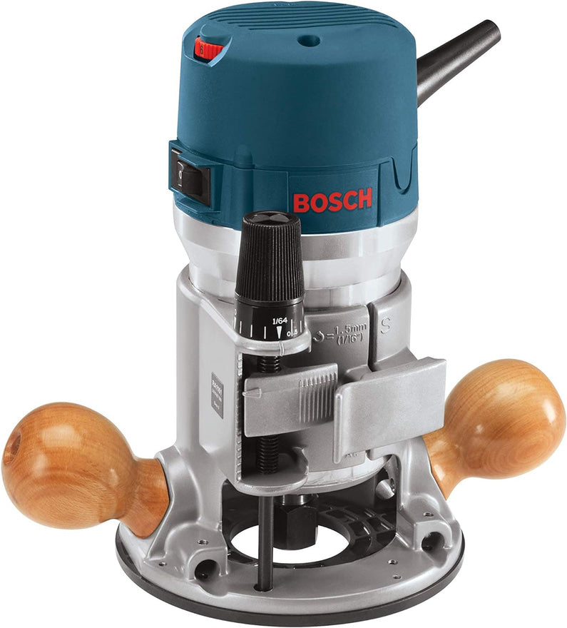 BOSCH 1617EVSPK Wood 12 Amp Router Tool Combo Kit 2.25 Horsepower Plunge Router & Fixed Base with a Variable Speed