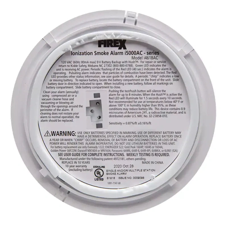 Firex 4 Pack Hardwired Smoke Detector with Ionization Sensor