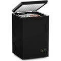 Chest Freezer 3.5 Cu Ft with 2 Removable Baskets Reach In Freezer Chest Quiet Compact Freezer 7 Temperature Settings Black