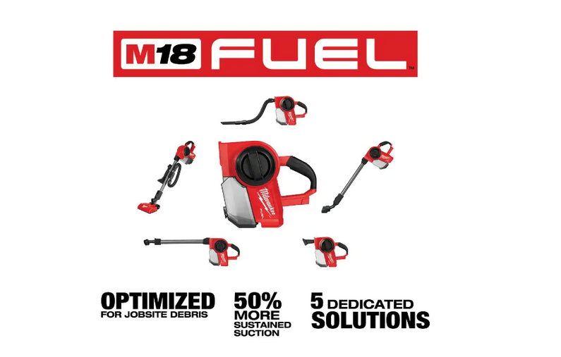 0940-20 M18 FUEL 18-Volt Lithium-Ion Brushless .25 Gal. Cordless Jobsite Vacuum with 5.0 Ah Battery and Charger