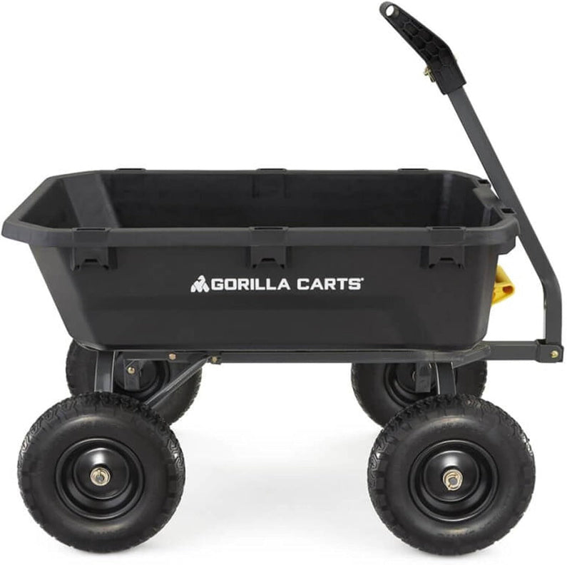 7GCG-NF Heavy-Duty Poly Dump Garden Cart with No-Flat Tires, 7 Cubic Feet, 1200-Pound Capacity, Black, Amazon Exclusive