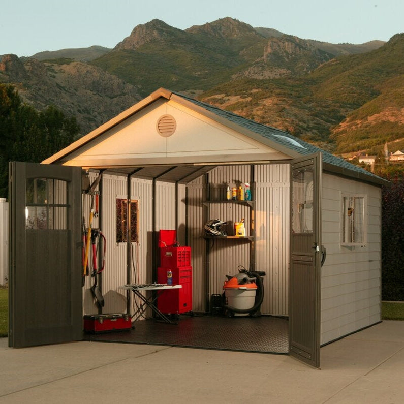 11 ft. W x 11 ft. D Plastic Storage Shed
