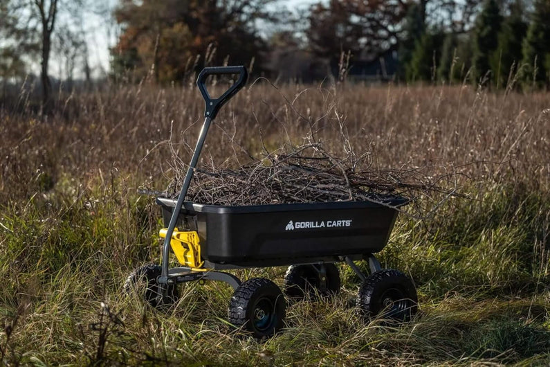 7GCG-NF Heavy-Duty Poly Dump Garden Cart with No-Flat Tires, 7 Cubic Feet, 1200-Pound Capacity, Black, Amazon Exclusive