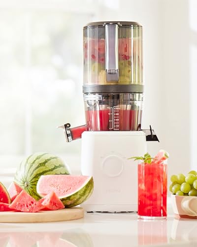 Nama J2 Cold Press Juicer Self Feeding for Hands Free Operation with Wide Mouth Hopper for Whole Recipe Loading, Zero Waste Masticating Juicer For More Juice, Less Pulp Easy Cleanup & Assembly: Home & Kitchen