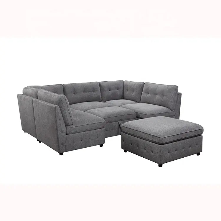 6-Piece Modular Fabric Sectional