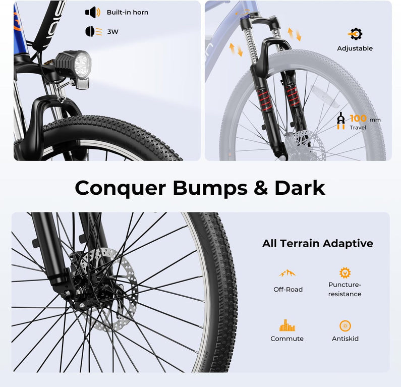 Eb5 Electric Bike 500W Motor 40Miles 20Mph