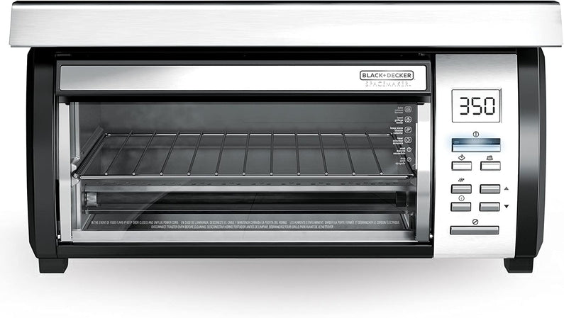 BLACK+DECKER SpaceMaker Under-Counter Toaster Oven, Digital Controls, Black/Stainless Steel, Fits 9 Pizza, TROS1000D